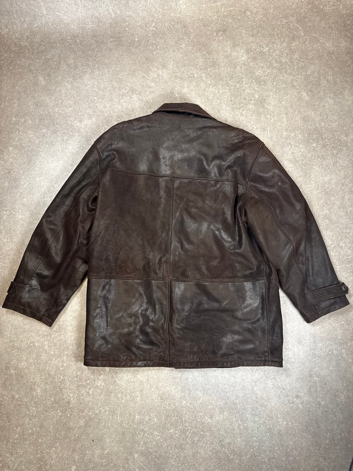 Vintage HUGO BOSS Herren Lederjacke Braun – Echtleder Field Jacket