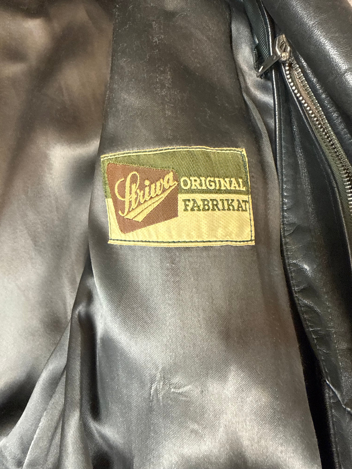 Vintage Shiva Leder Mantel Schwarz Echtleder Gürtel Motorrad Biker 70er 80er