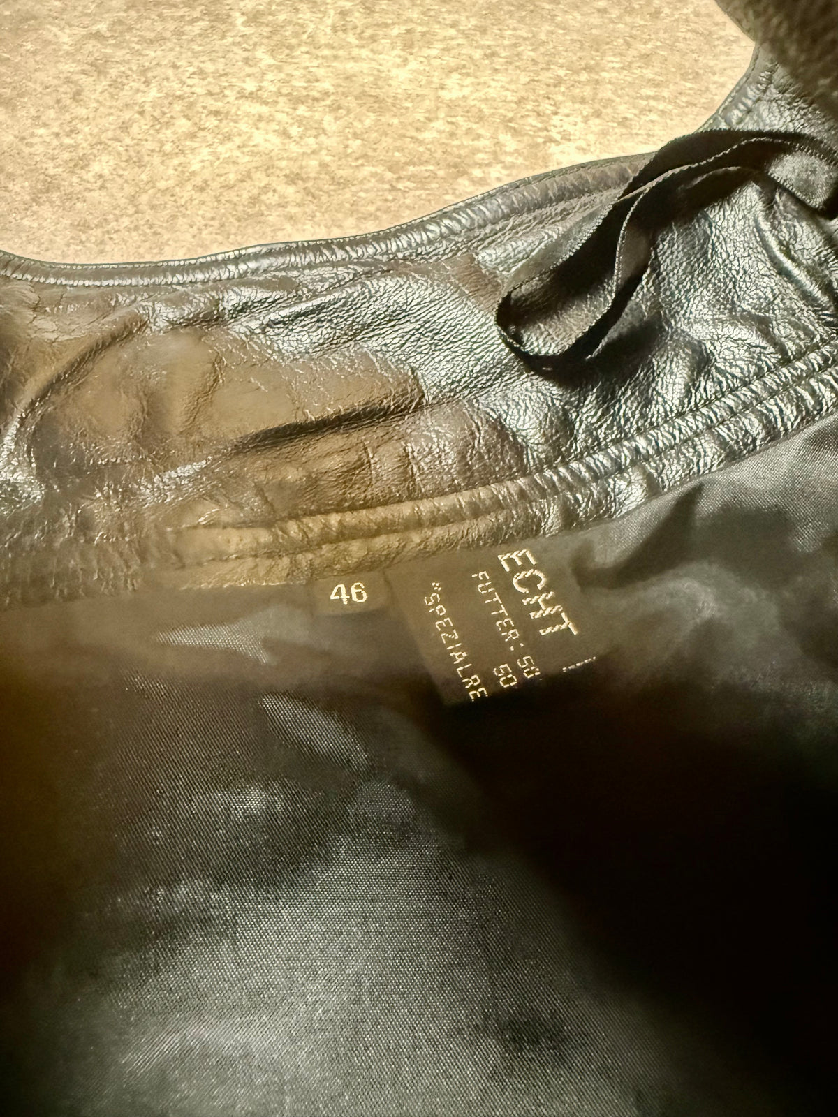 Vintage Damen Lederrock Schwarz Gr. 46 Echtleder A-Linie Lang