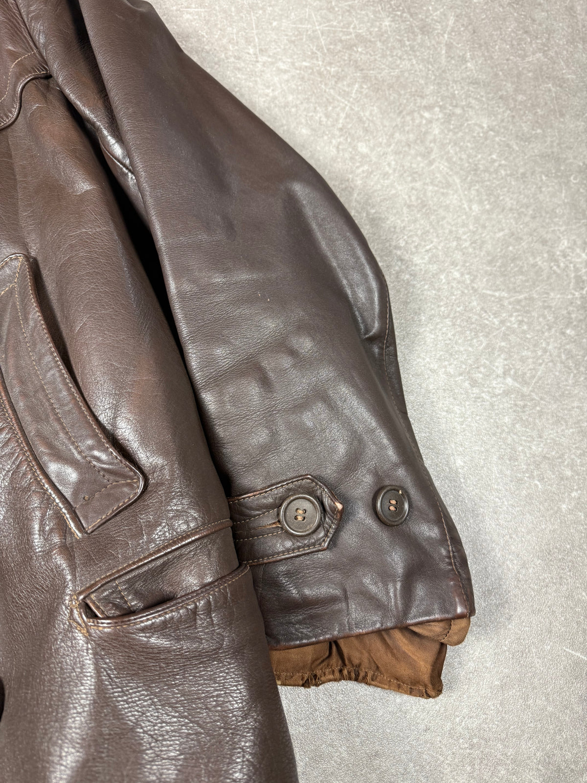Original NSKK Lederjacke 1930er 40er Motorrad Fahrermantel Braun nummeriert