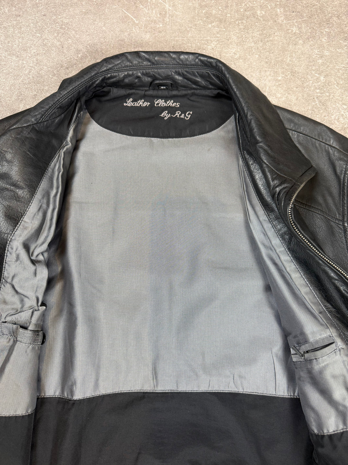 Vintage Herren Lederjacke Schwarz Gr. 52 R&G Echtleder 90er Jahre