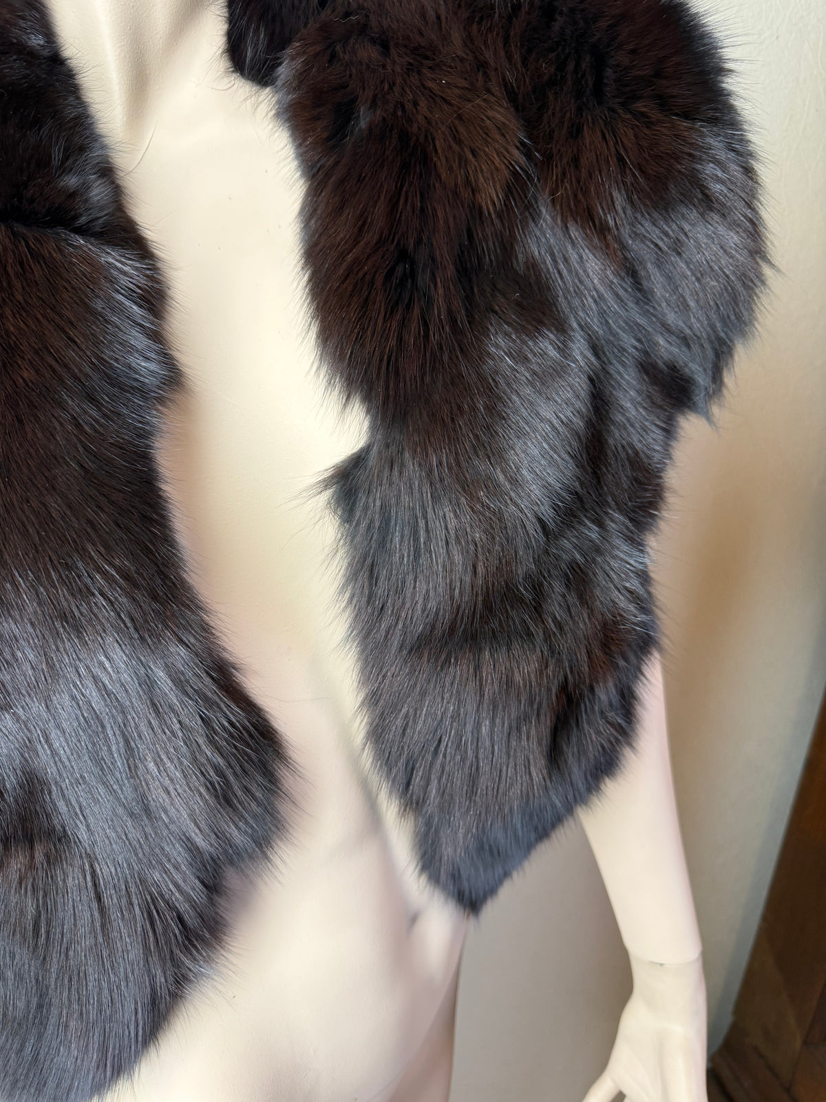 Vintage Nerz Pelzstola Schwarz Echtfell Pelzkragen Mink Fur ca. 120 cm