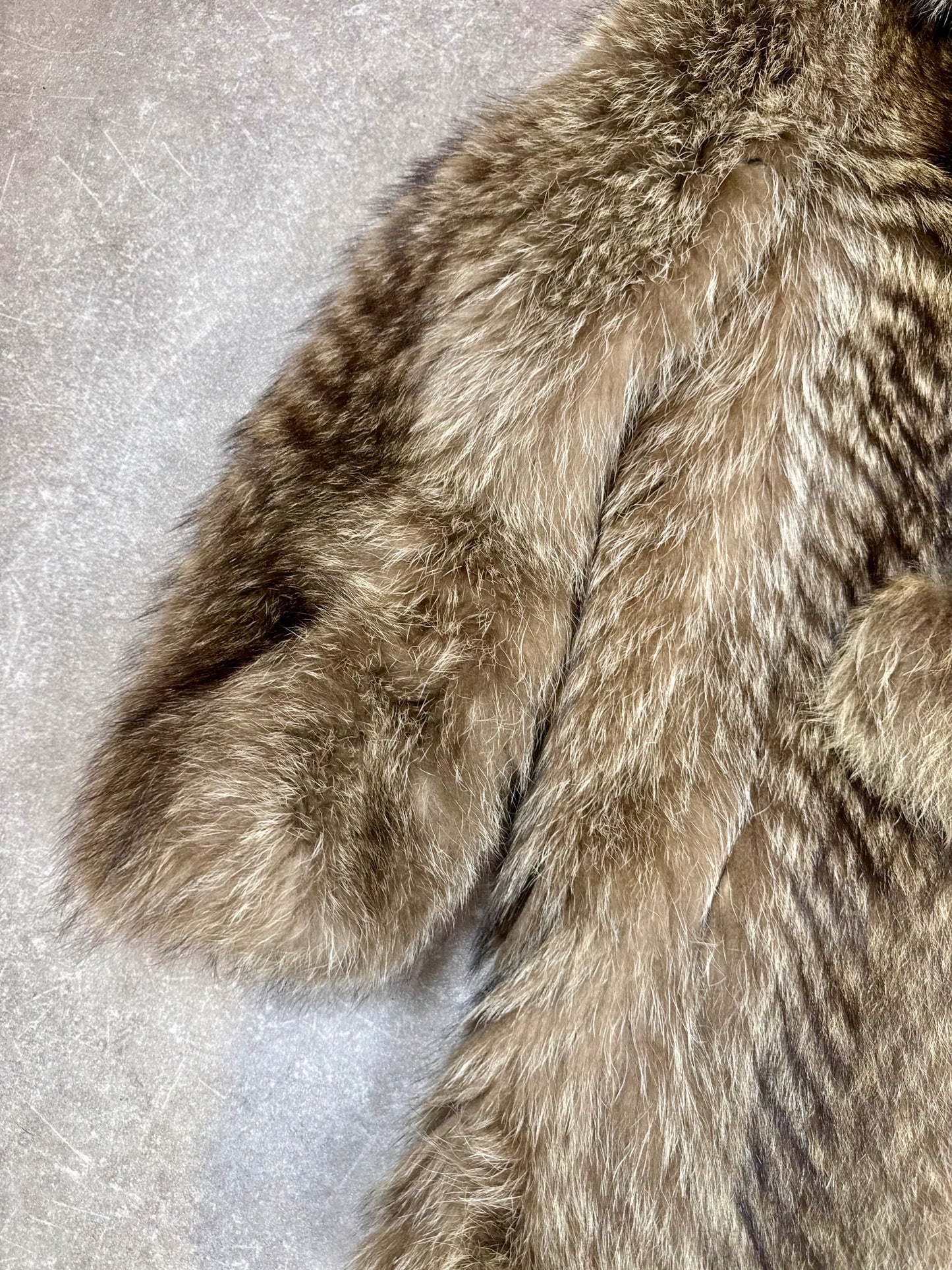 Edle Waschbär Pelzjacke Damen Gr. M 38/40 Braun Vintage Echtpelz Mantel