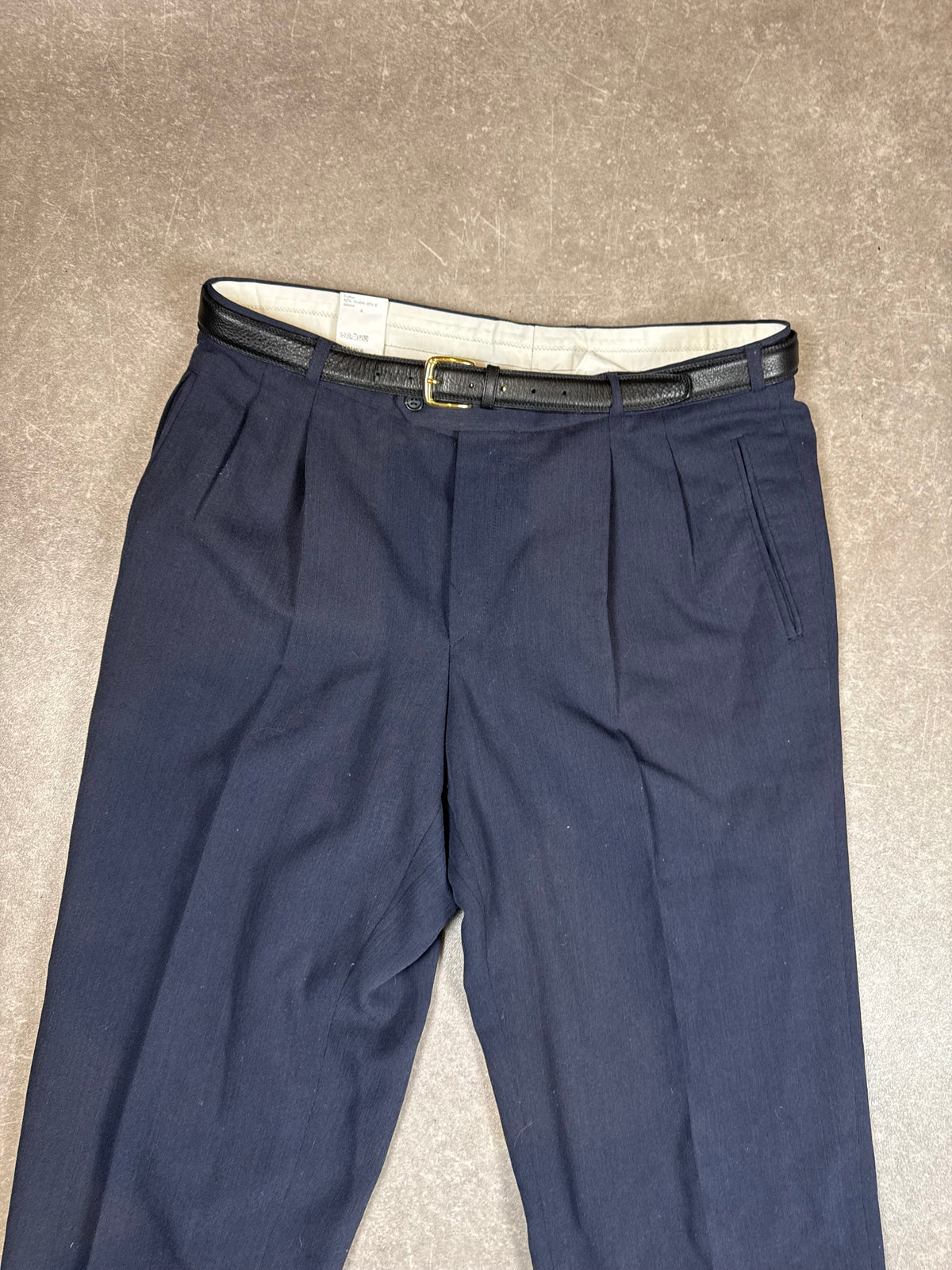 Vintage Herren Zweireiher Anzug Dunkelblau – 80er 90er Sakko & Hose Oversize