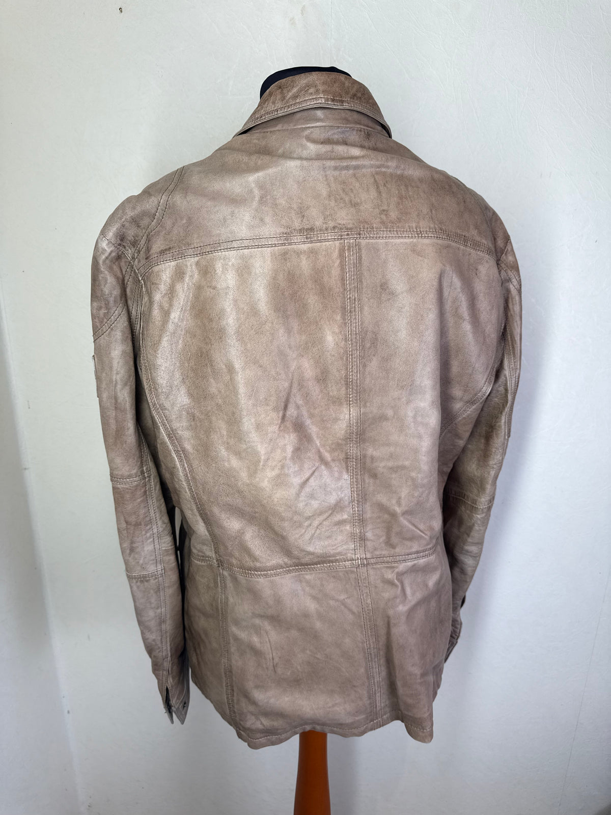 LLOYD Lederjacke Herren Braun Gr. 50 Vintage Field Jacket Echtleder Übergangsjacke