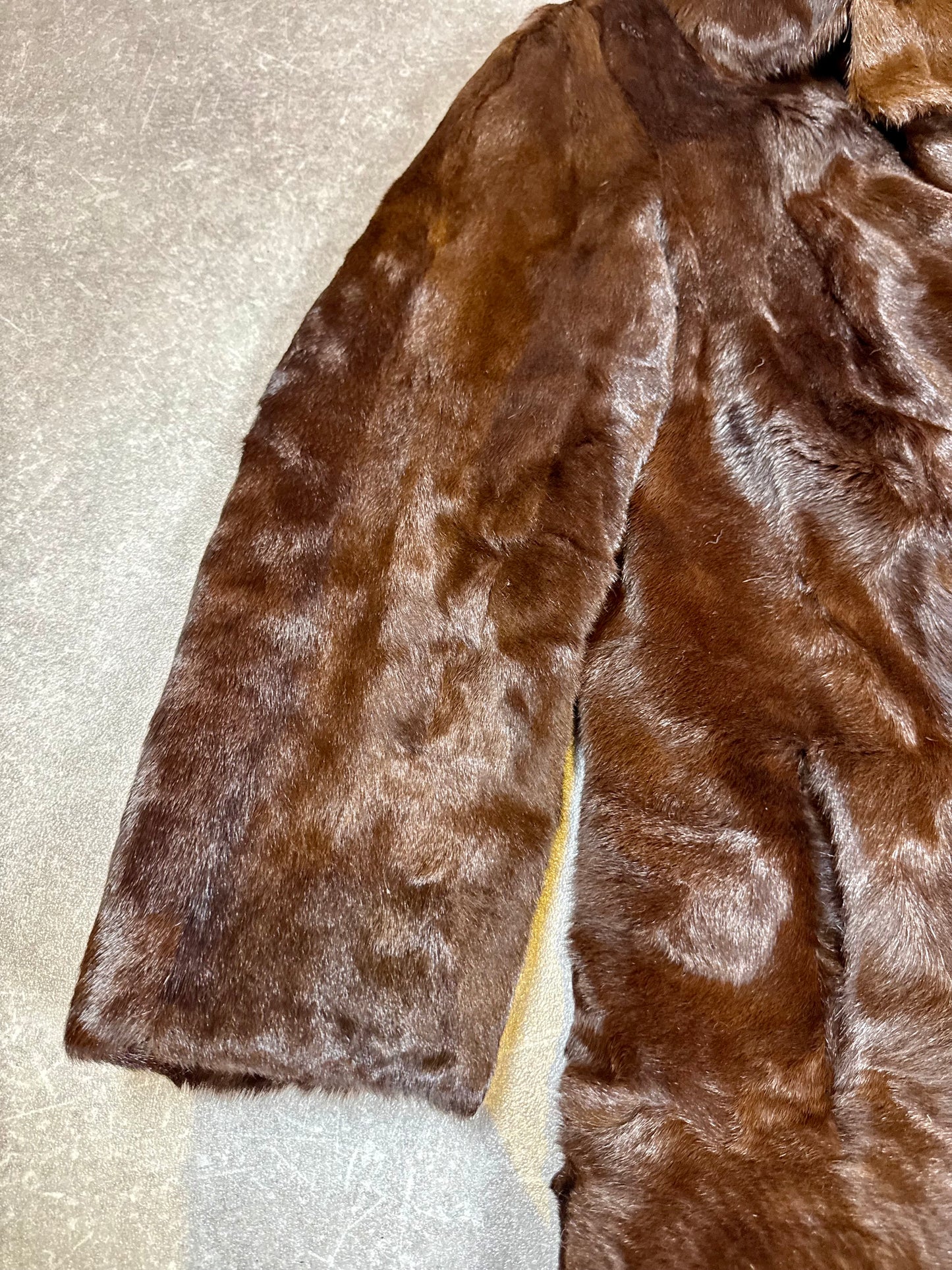 Edler Biber Pelzmantel Echtpelz Braun Sheared Beaver Vintage Damen Gr. M Pelz Moden Loos