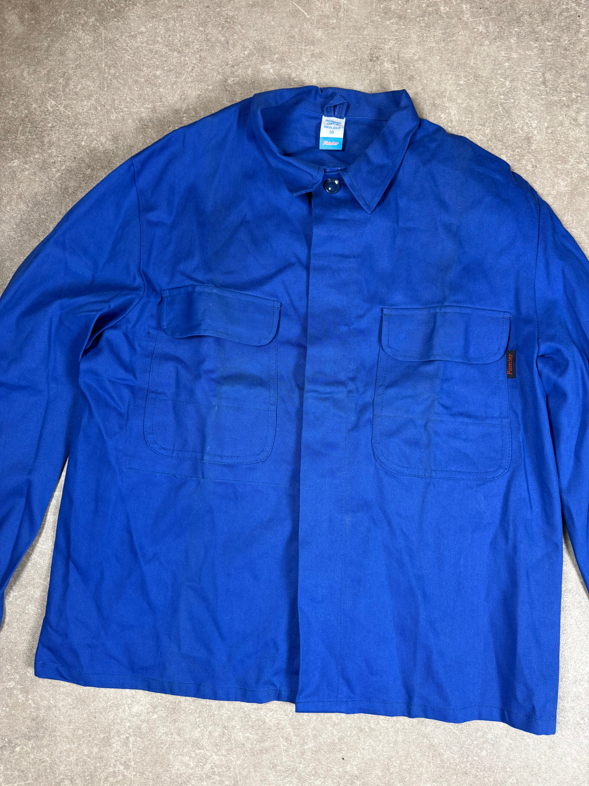 Vintage Pionier Arbeitsjacke Gr. 58 Blau 100% Baumwolle Workwear Chore Jacket