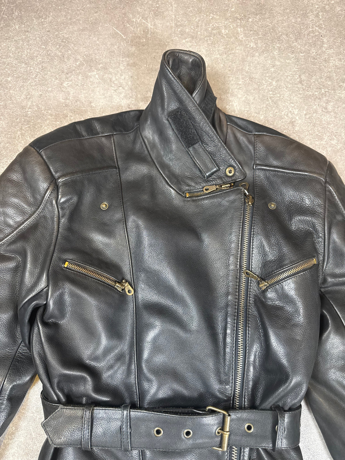 Held Vintage Motorrad Lederjacke Gr. 38 Schwarz Echtleder Biker Perfecto