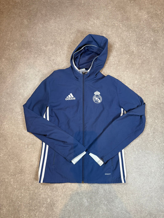 adidas Real Madrid ClimaCool Trainingsjacke Blau mit Kapuze – Fußball