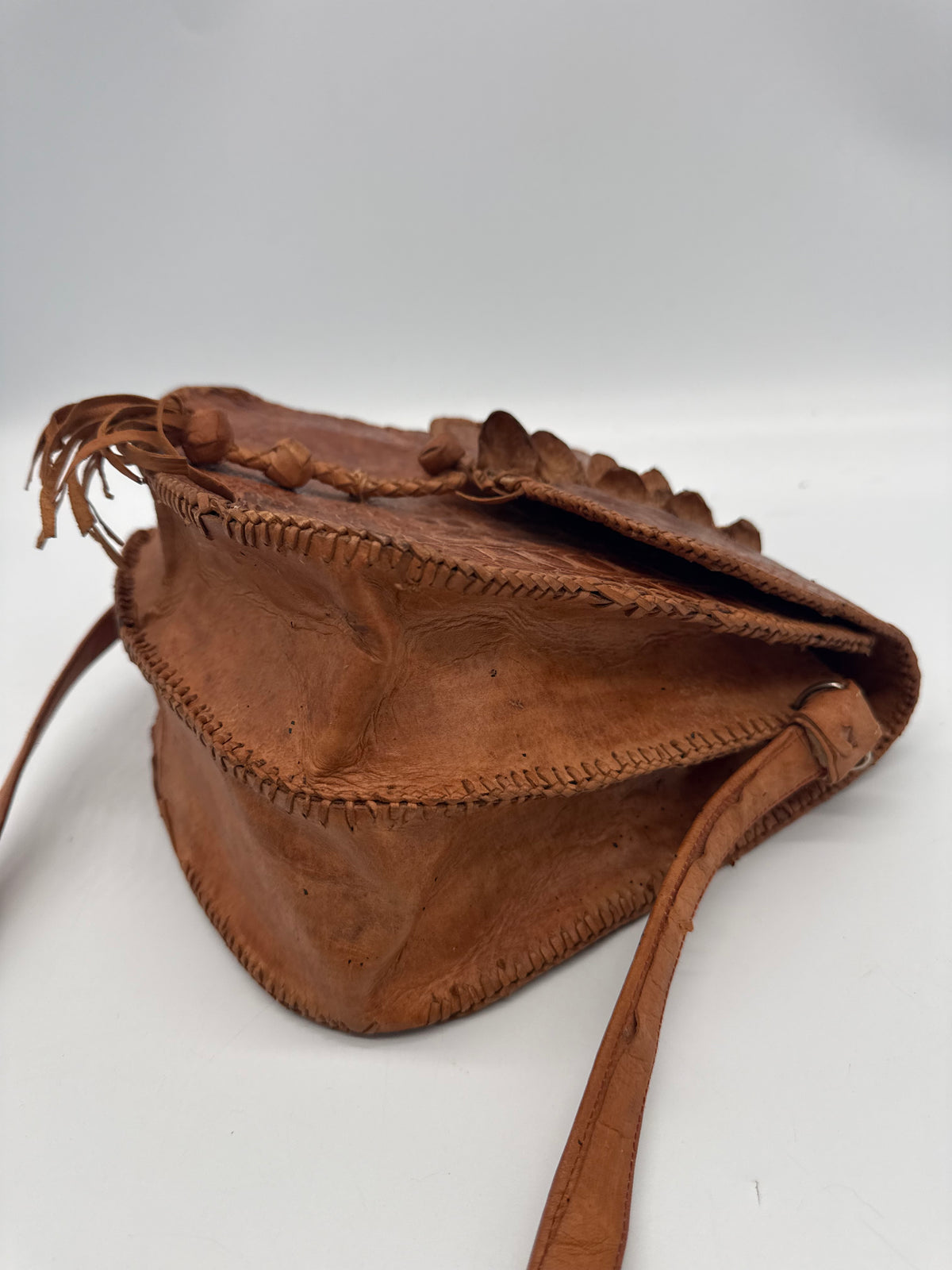 Vintage Krokodilleder Schultertasche Braun – Handgefertigte Exotic Leather Bag