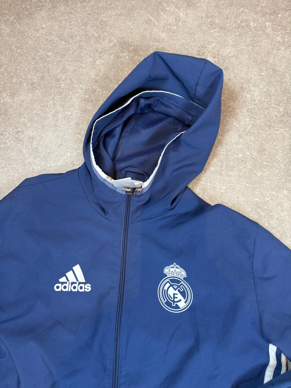 adidas Real Madrid ClimaCool Trainingsjacke Blau mit Kapuze – Fußball
