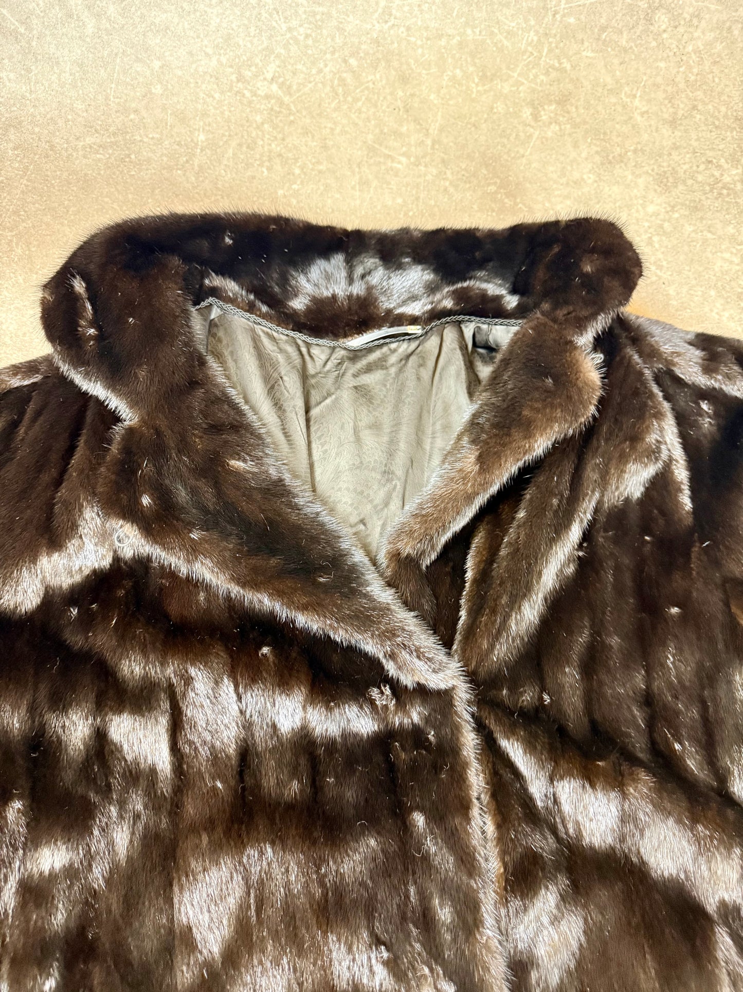 Vintage SAGA MINK Nerzmantel Echtpelz Dunkelbraun Damen Pelzmantel Luxus Klassisch
