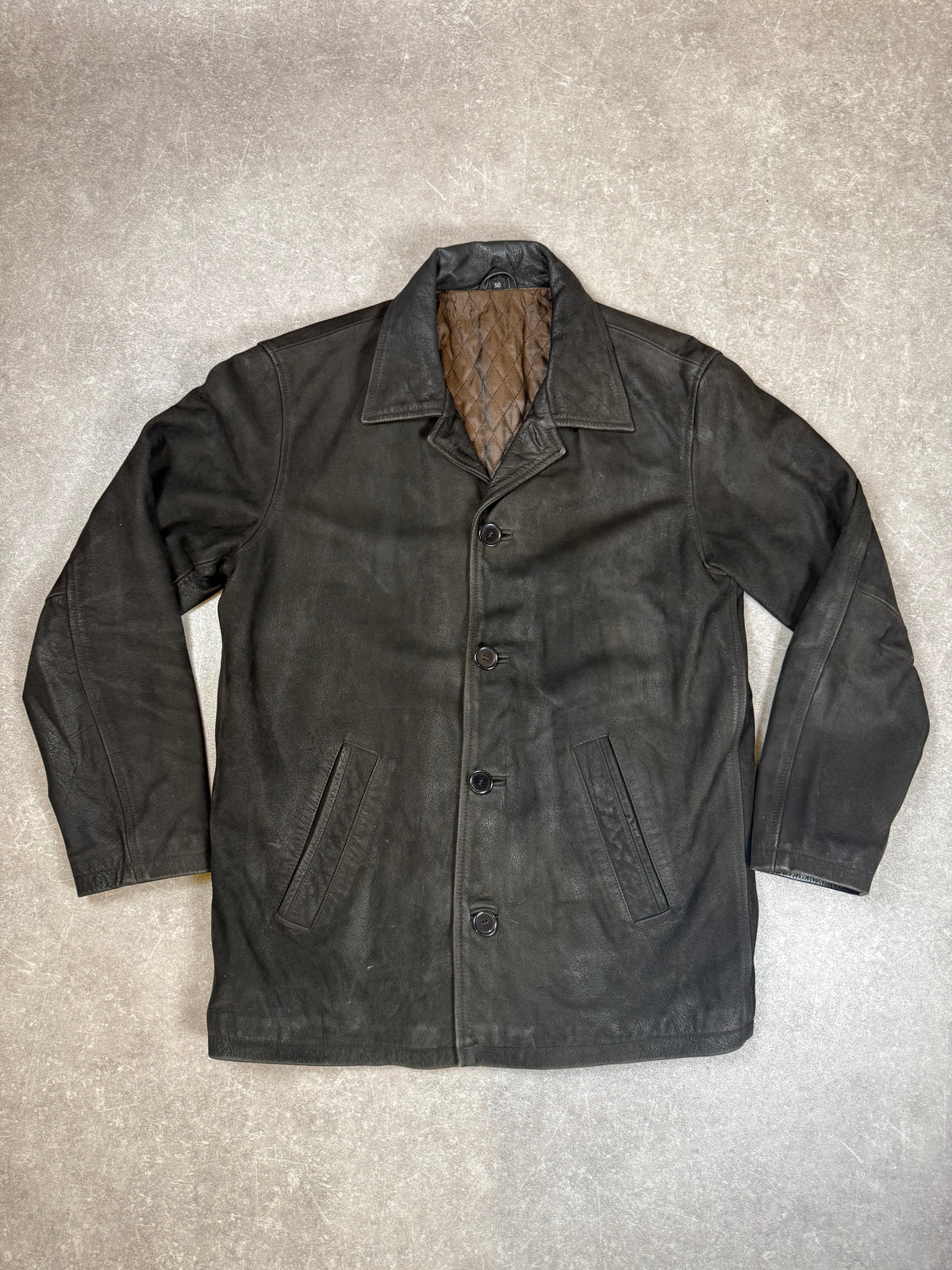 Vintage Herren Lederjacke Gr. 50 Schwarz Echtleder Lederblazer