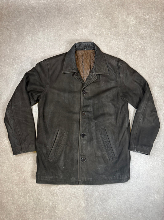 Vintage Herren Lederjacke Gr. 50 Schwarz Echtleder Lederblazer