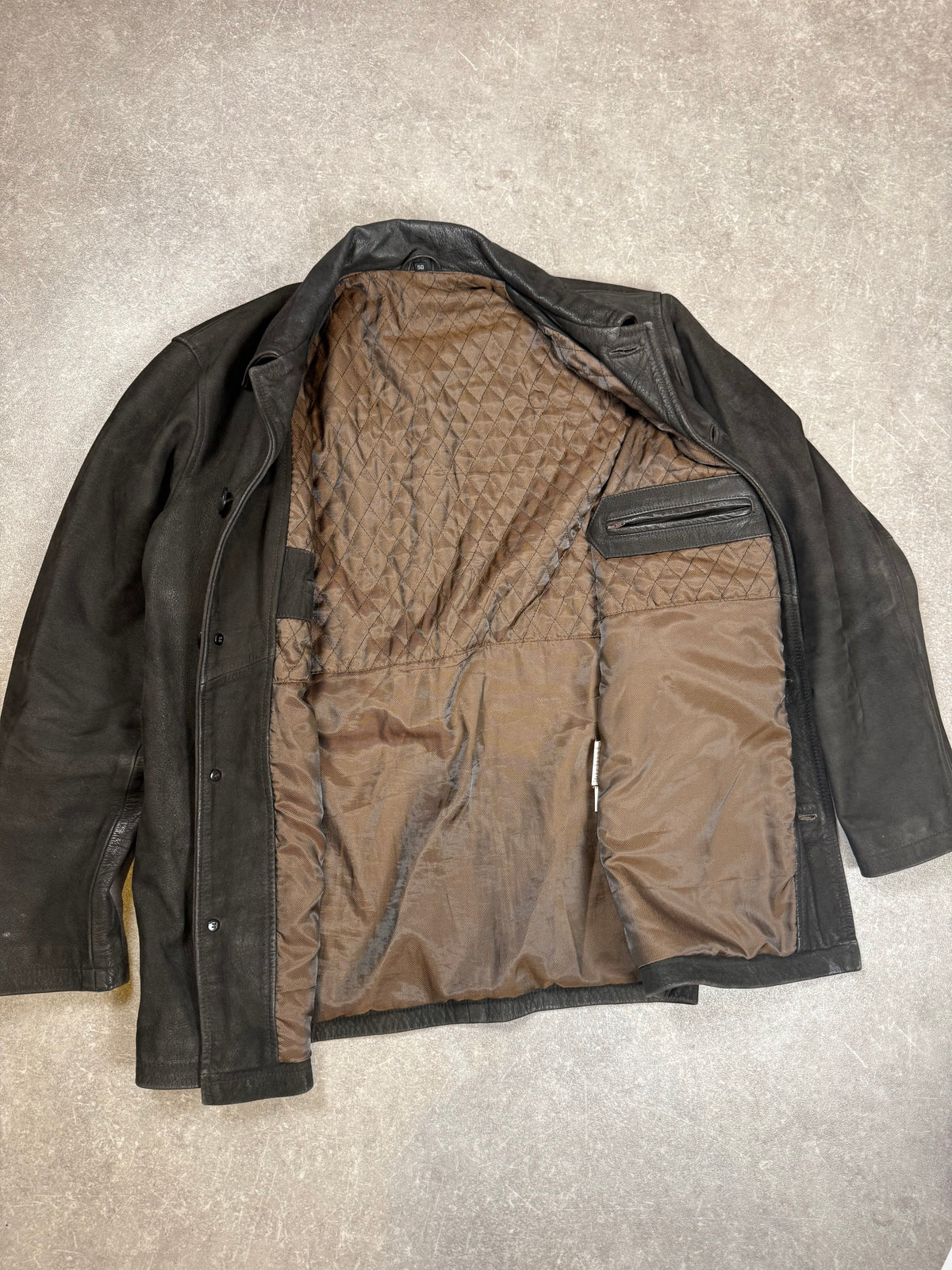 Vintage Herren Lederjacke Gr. 50 Schwarz Echtleder Lederblazer