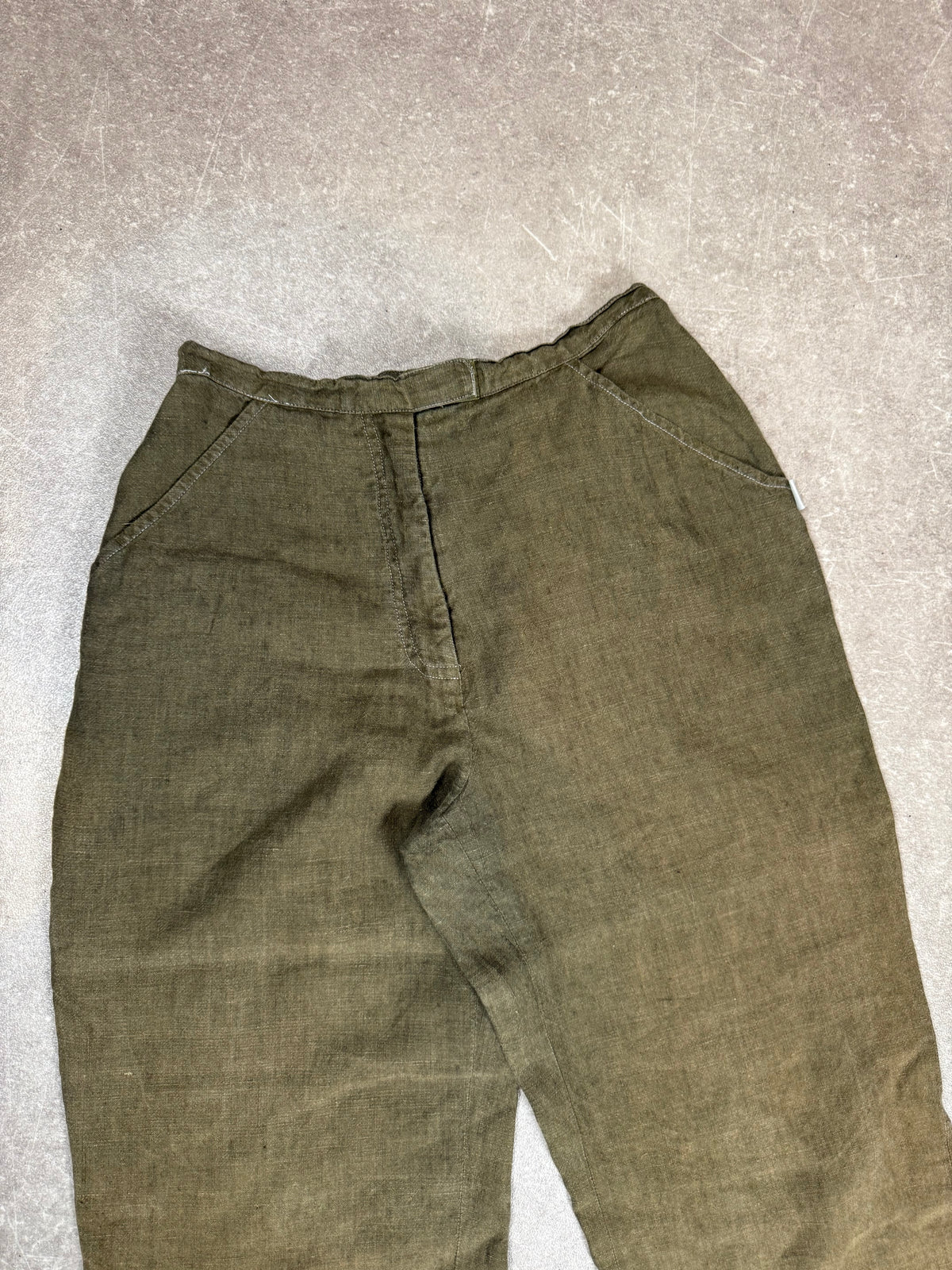 LIVRE Young Concept Damen Leinen Hosenanzug Gr. 40 Vintage Khaki Zweiteiler