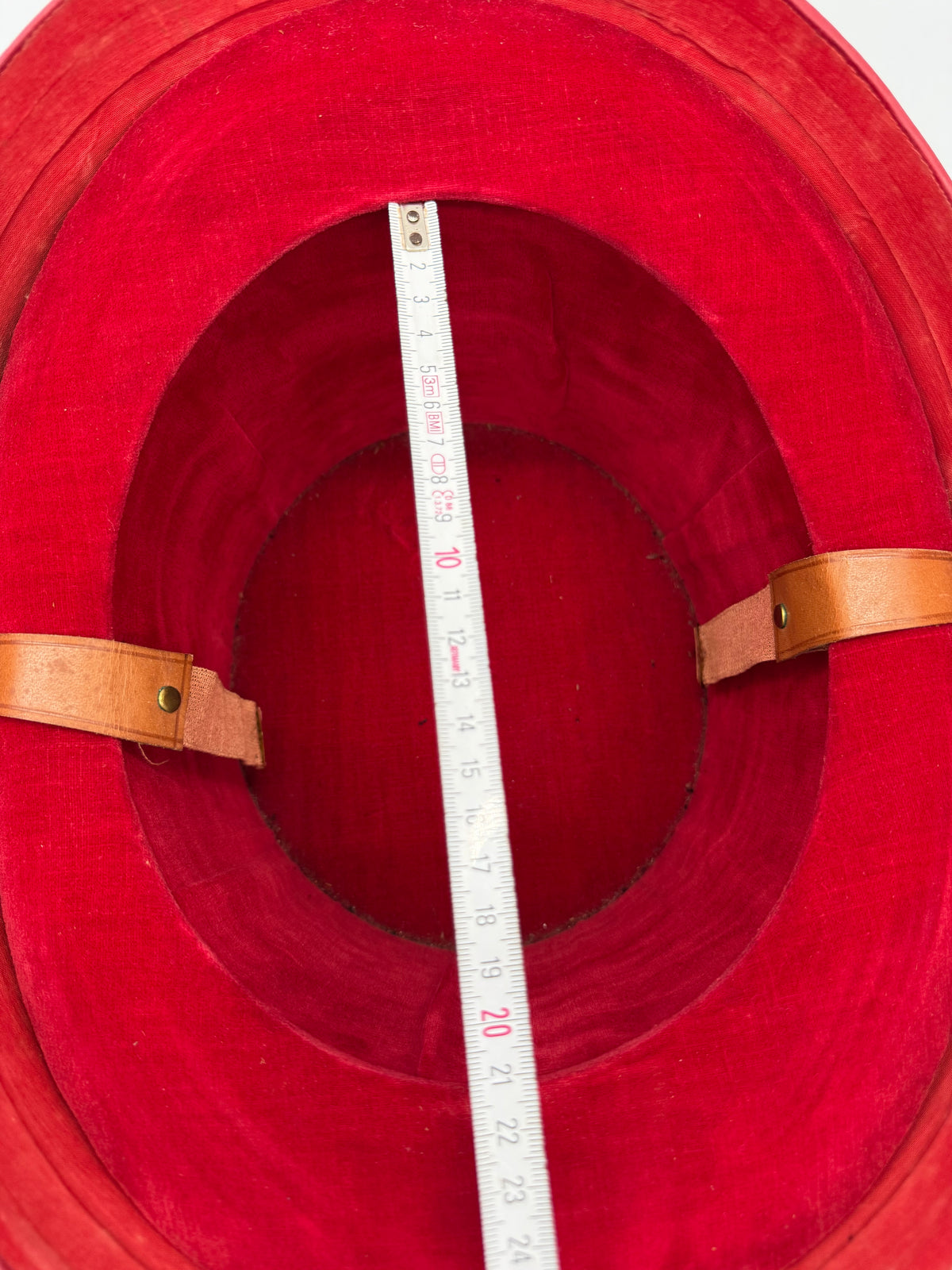 Antiker Zylinder Hutkoffer Leder Rot Samt Vintage Hutschachtel Hutbox um 1900