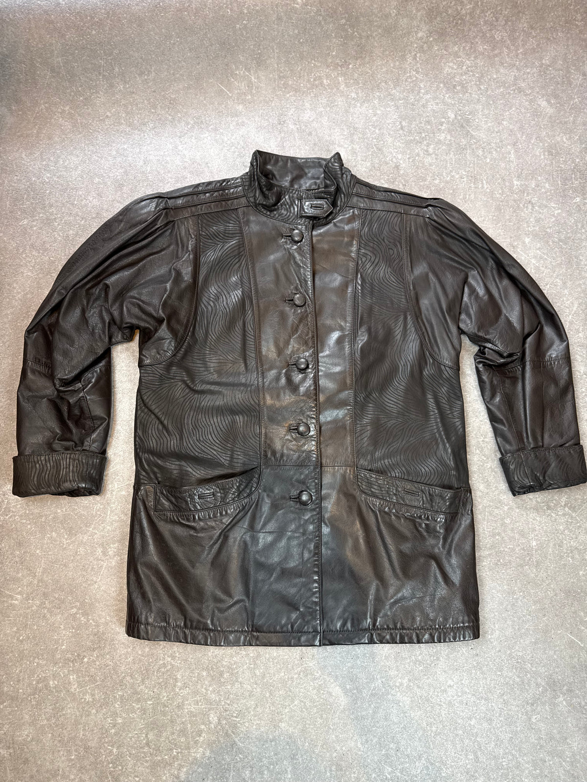 Vintage Lederjacke Damen Braun Echtleder 80er 90er Übergangsjacke Gr. 38