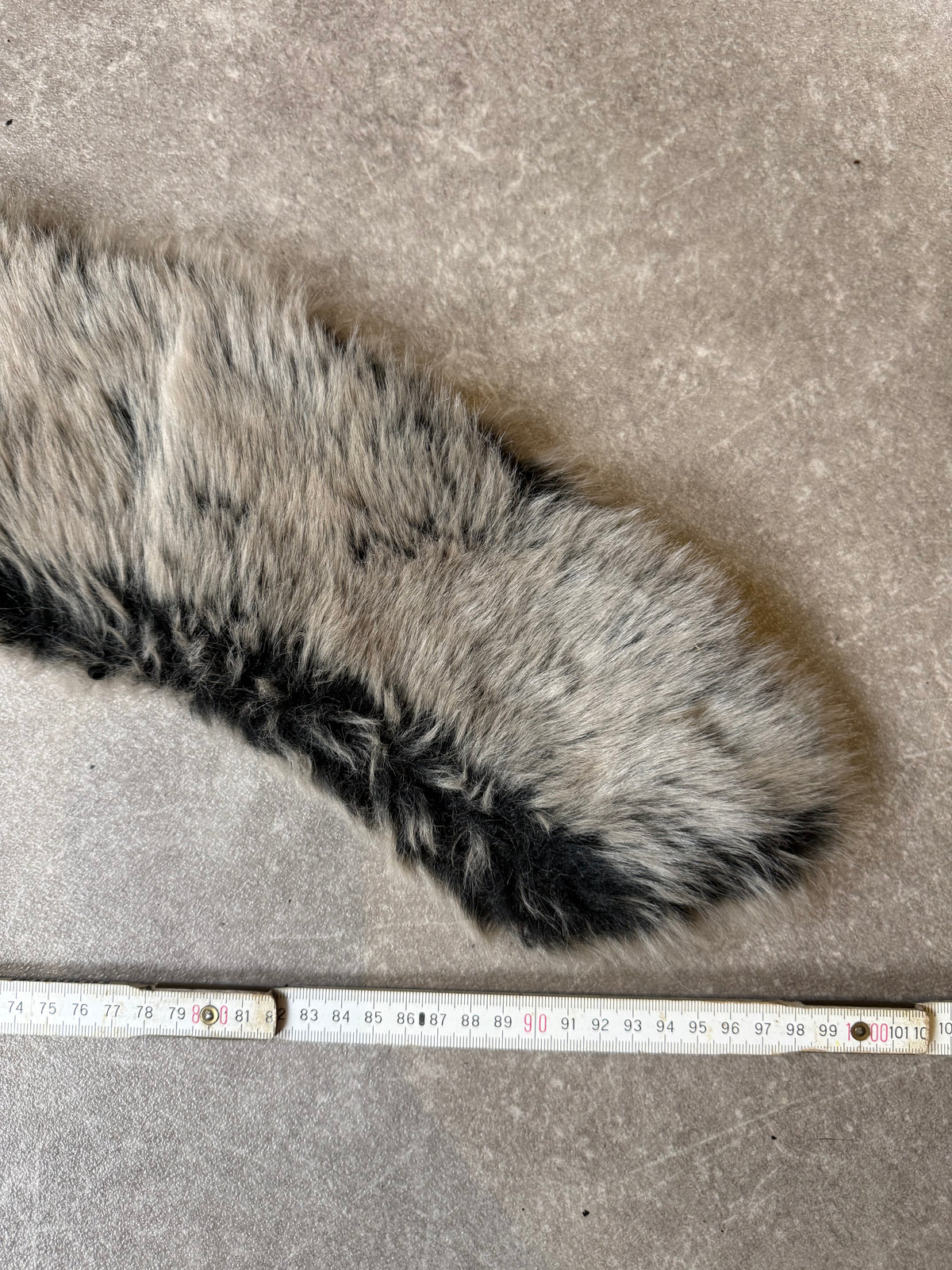 Vintage Silberfuchs Pelzstola Echtfell Fuchs Fellkragen Grau Schwarz Luxus Pelzschal