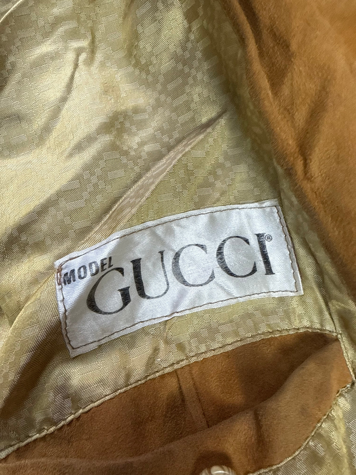 Vintage Gucci Wildleder Lederjacke Bomberjacke Braun Herren Gr. 54 Suede Blouson