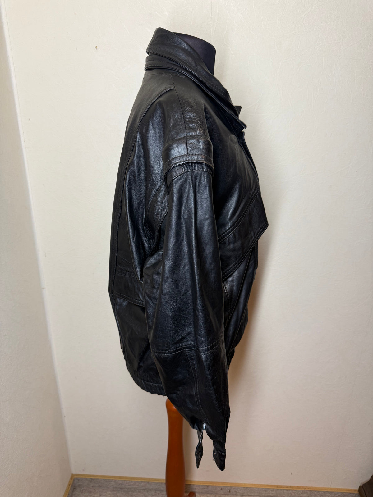 Vintage Vera Lederjacke Schwarz Echtleder 2in1 mit herausnehmbarer Weste Oversize 80er 90er