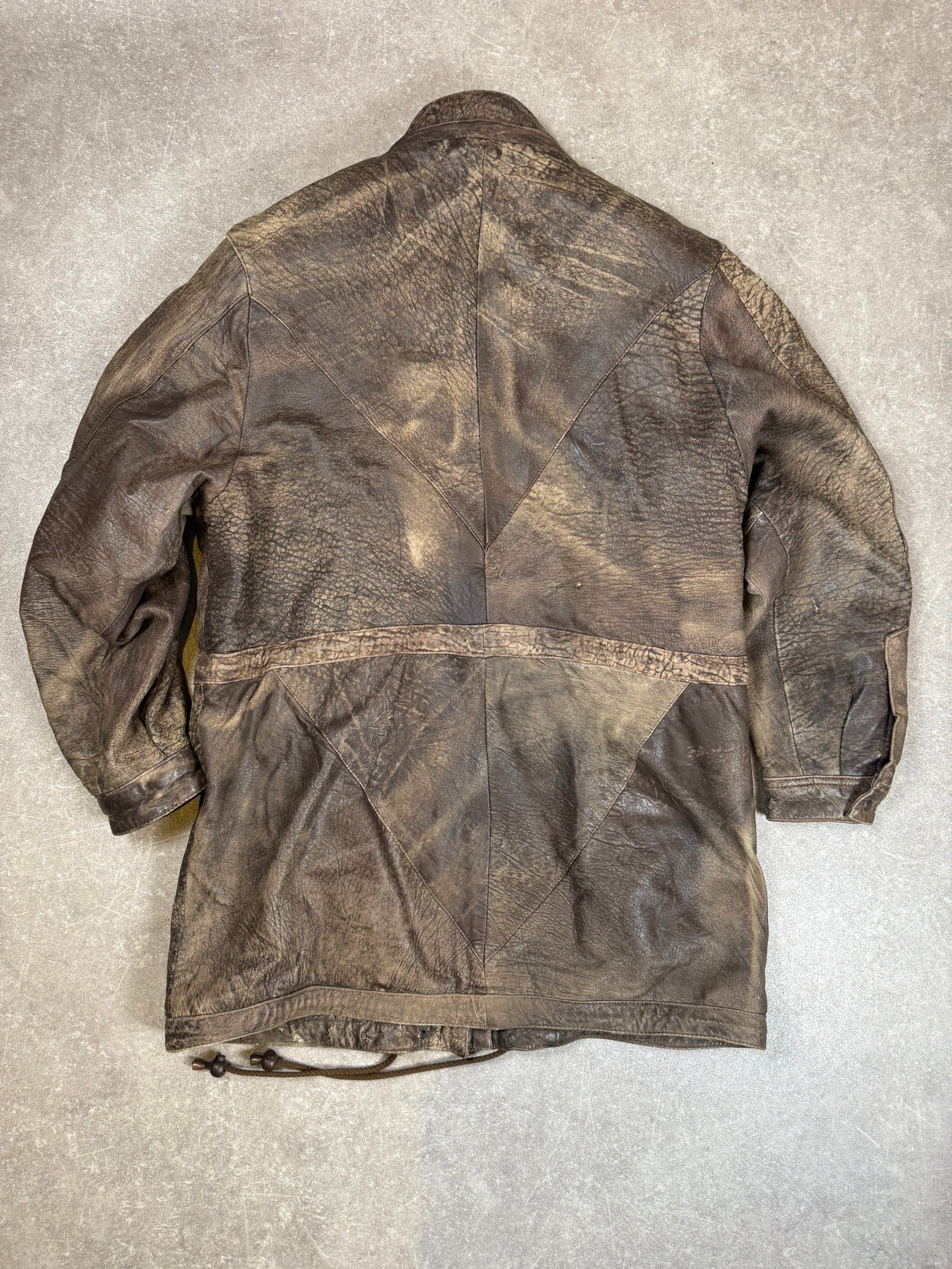 Vintage Lederparka Gr. 44 Braun – Echtleder Jacke mit starker Patina