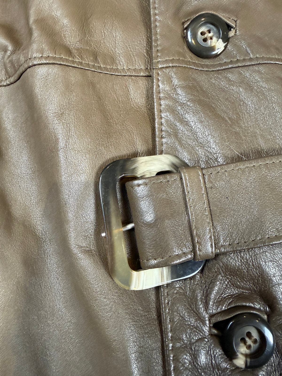Vintage Herren Ledermantel Braun – GS Herrenmoden Echtleder 70er 80er