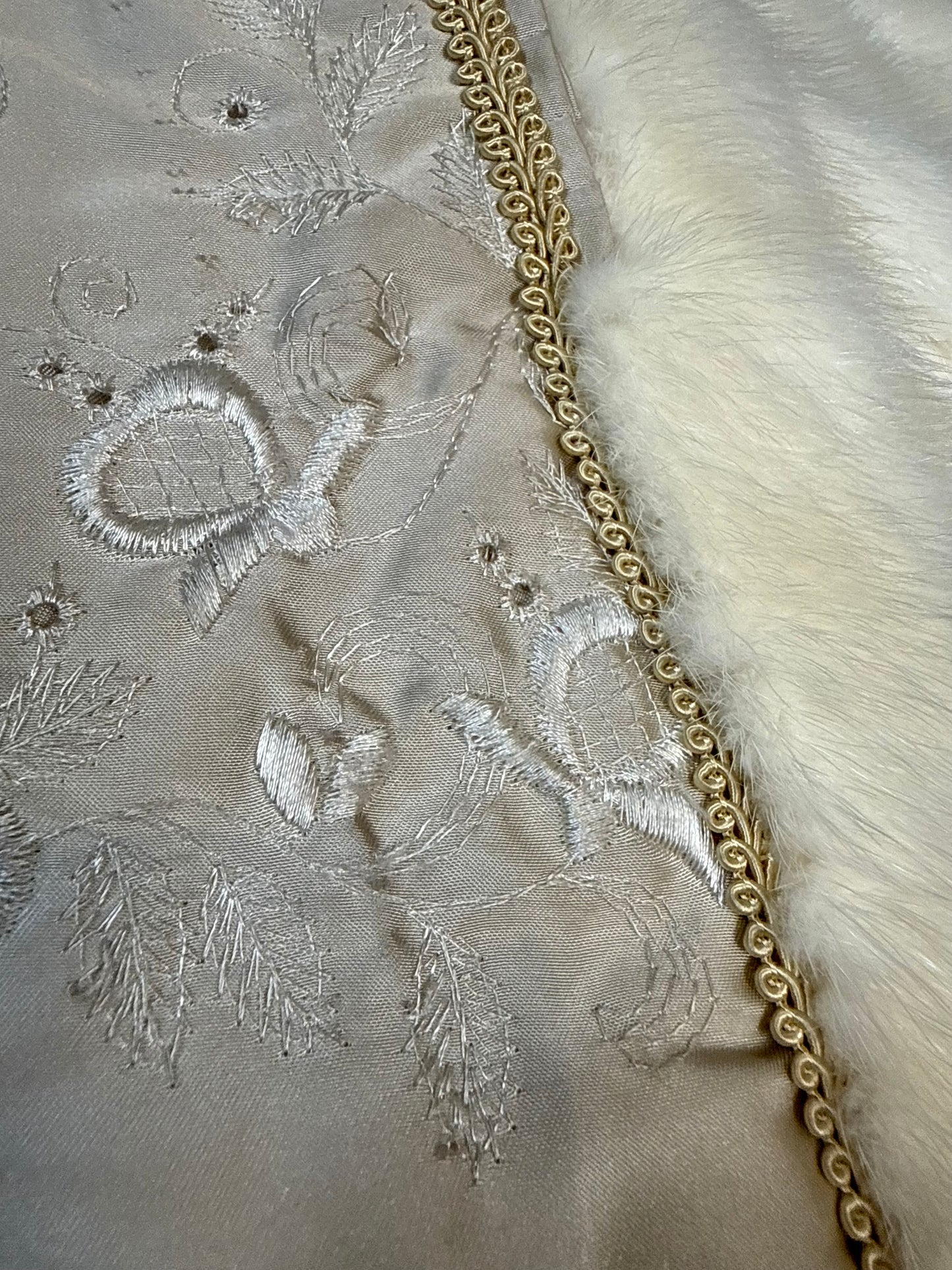 Vintage Nerzjacke Creme Weiß – Echter Nerz Pelzjacke Kurzjacke Schalkragen | Damen Größe M-L