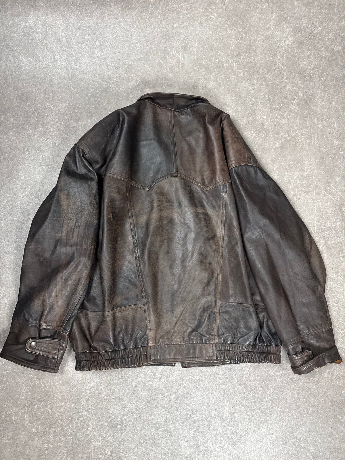 Vintage Lederjacke Braun Herren Gr. 52 Echtleder Bomberjacke Oversize 80er 90er