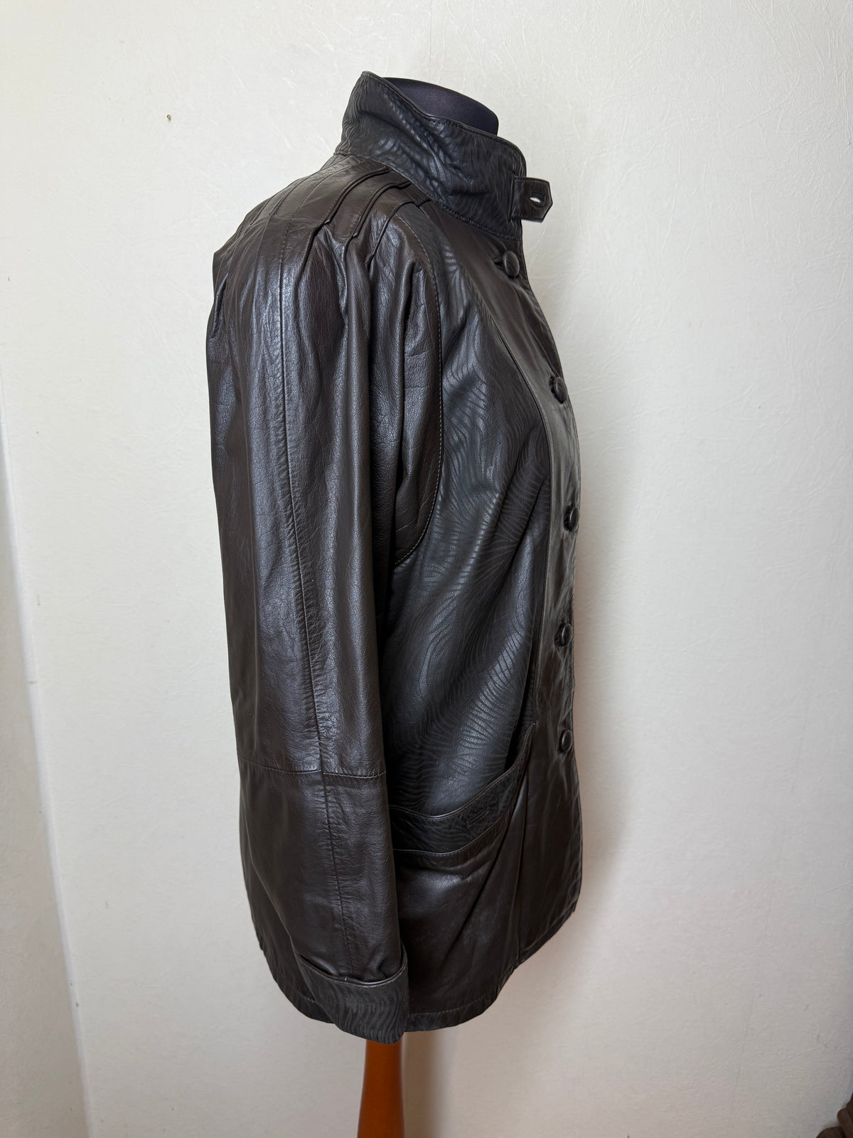 Vintage Lederjacke Damen Braun Echtleder 80er 90er Übergangsjacke Gr. 38