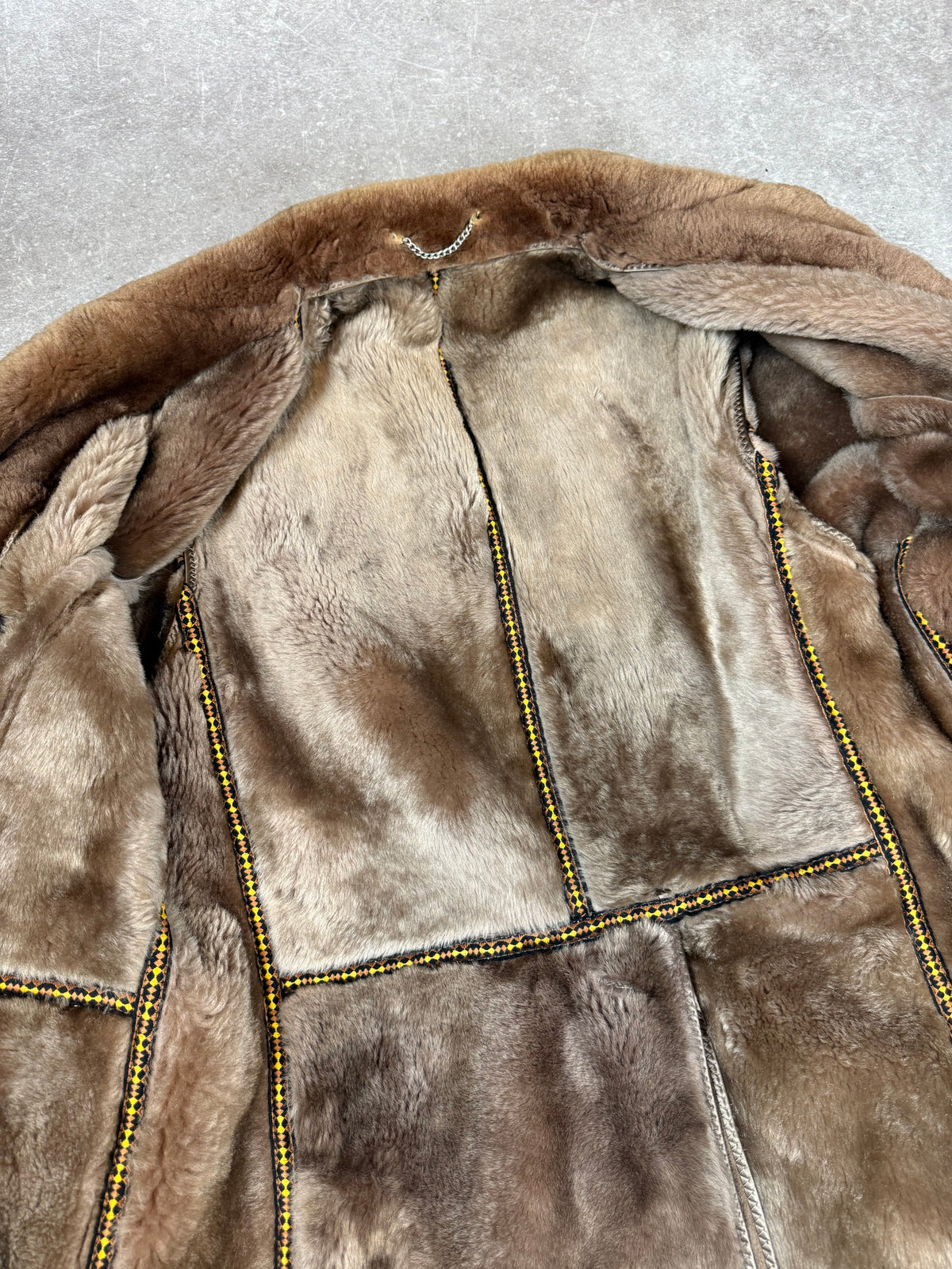Vintage Lammfellmantel Damen Braun – Echtleder Shearling Fellmantel