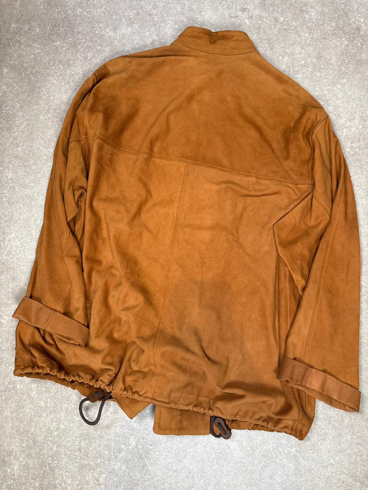 Munper Lederjacke Veloursleder Braun Cognac Vintage Oversize Gr. 50