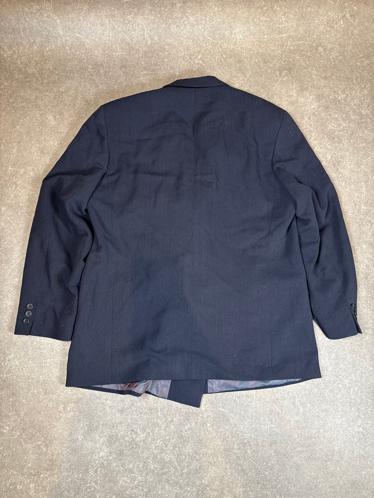 Vintage Herren Zweireiher Anzug Dunkelblau – 80er 90er Sakko & Hose Oversize