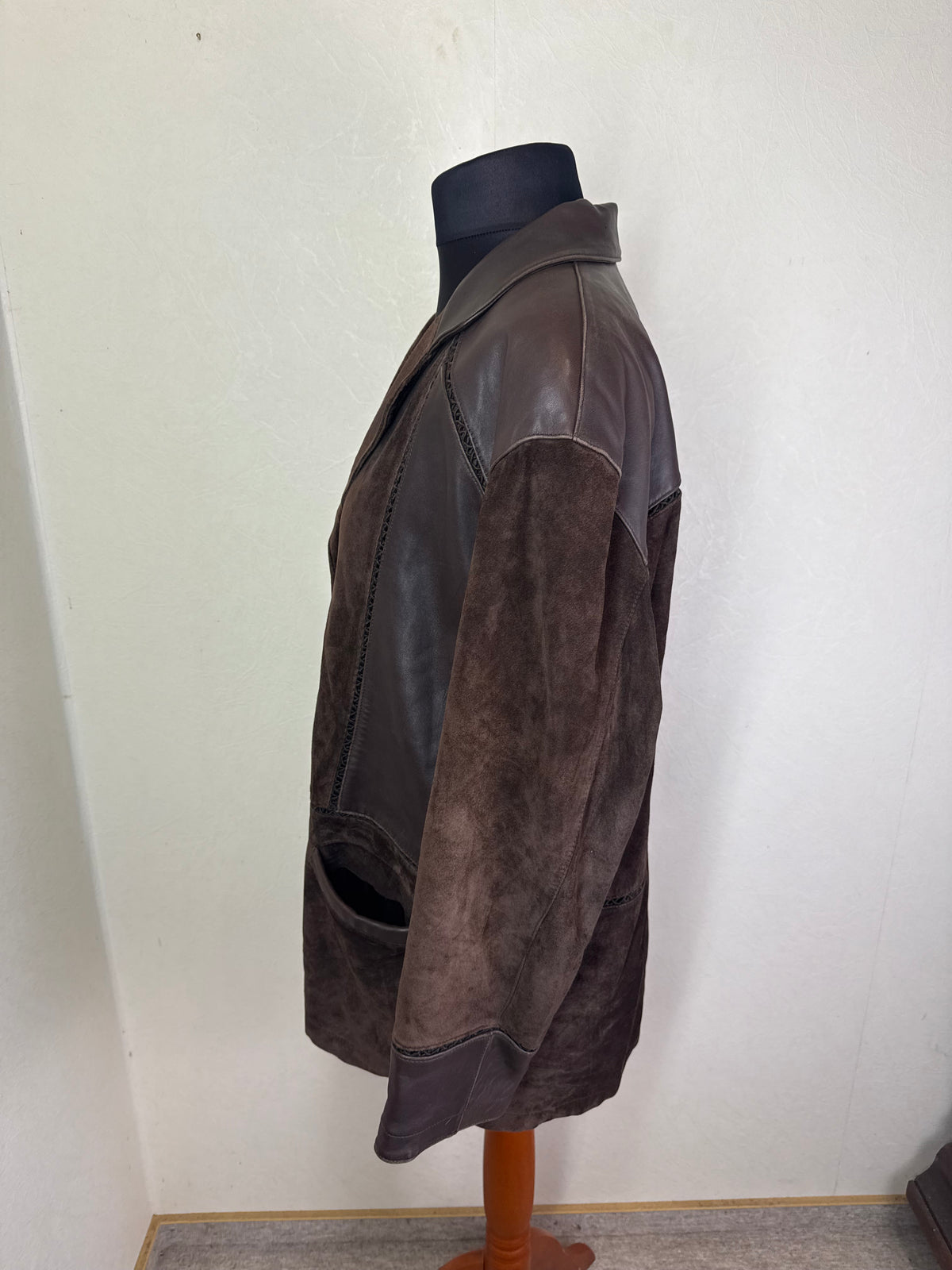 Leather Sound Lederjacke 48 Braun Wildleder Lammnappa Vintage Blazer Jacke