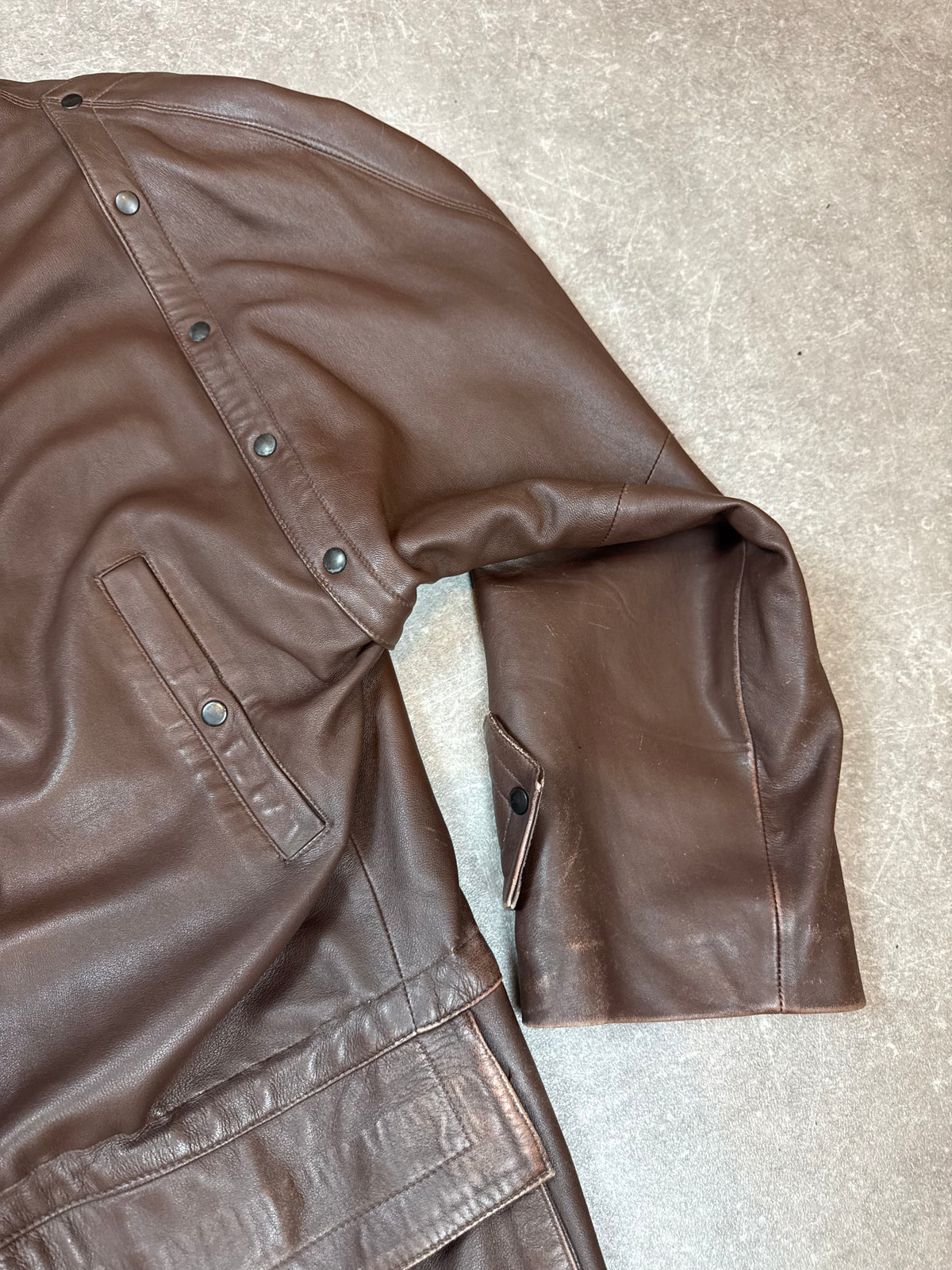 Vintage Echtleder Mantel Braun Damen L Lederjacke Longjacke 80s 90s