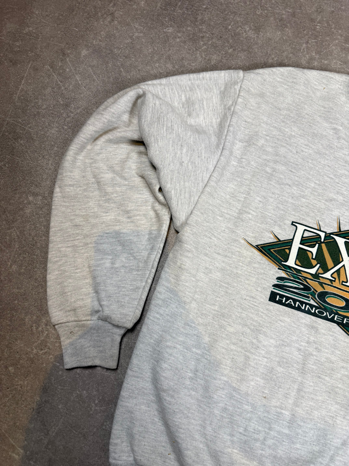 Vintage EXPO 2000 Hannover Sweatshirt – Original Millennium Pullover Grau M