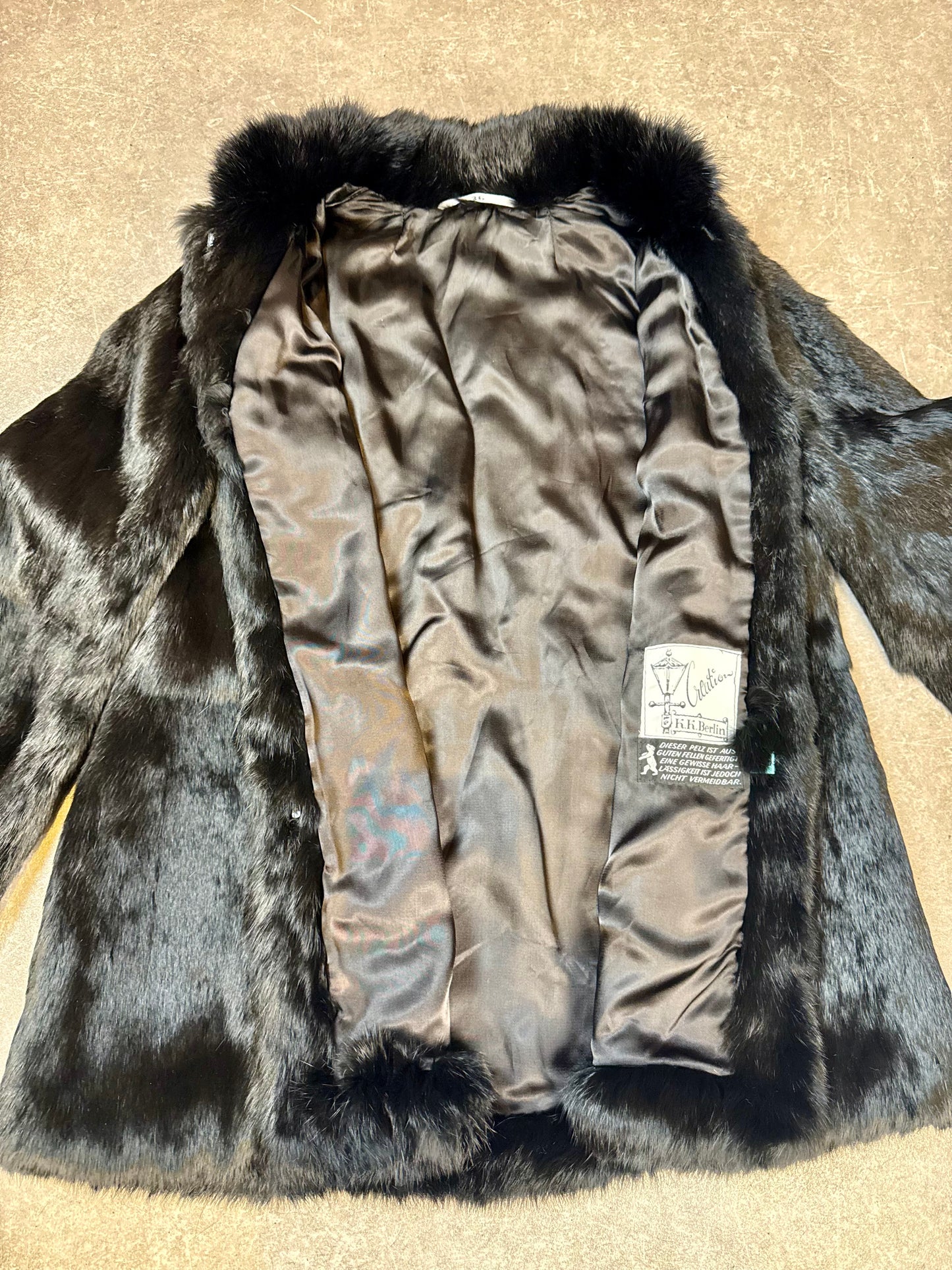 Vintage Nerzjacke Schwarz – Echter Nerz Pelzjacke K.H. Berlin Damen Klassisch Größe M