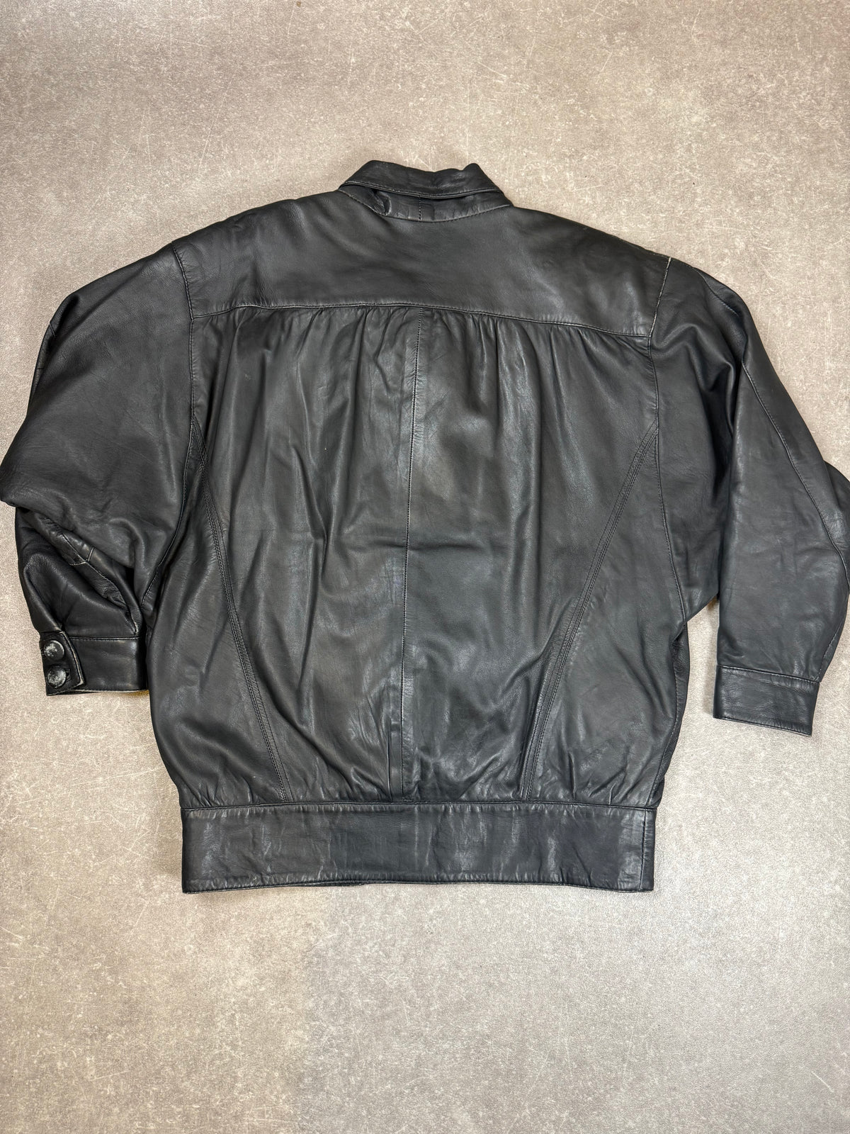 Vintage The Pierre Arrow Lederjacke Schwarz Gr. 44 Oversize 80er 90er