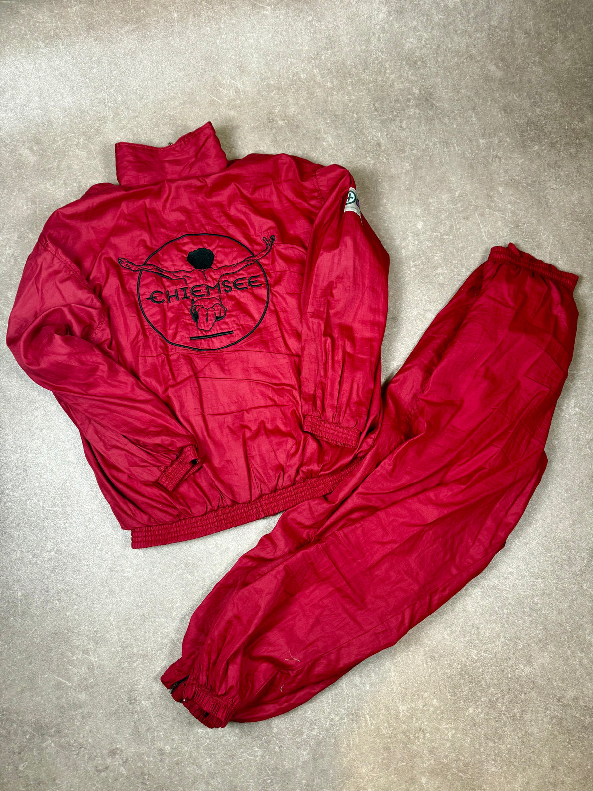 Vintage Chiemsee Windsurfing Trainingsanzug 90er Rot Jacke & Hose Gr. M