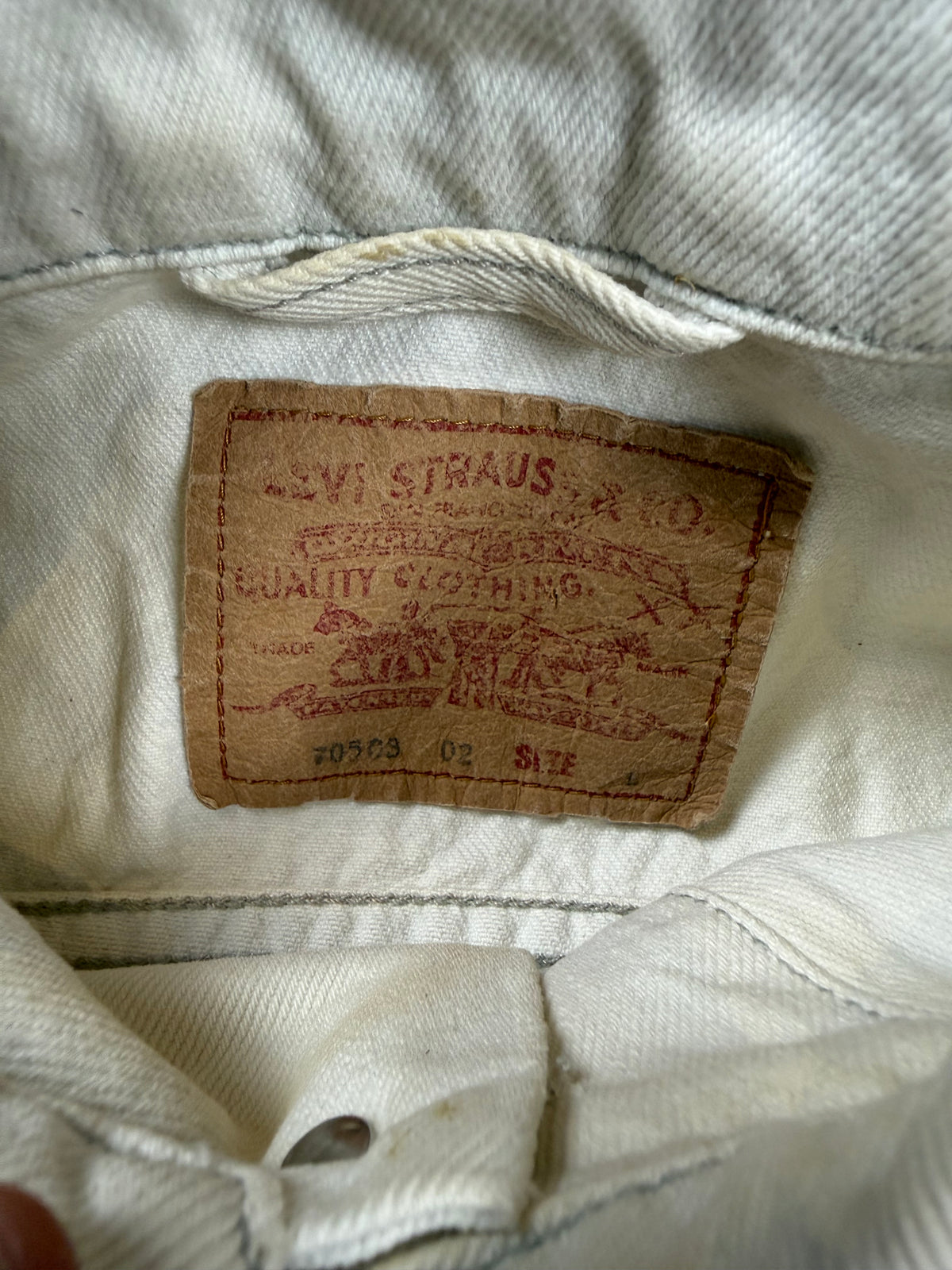 Levi’s Vintage Trucker Jeansjacke Creme Weiß Denim Herren