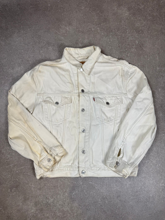 Levi’s Vintage Trucker Jeansjacke Creme Weiß Denim Herren