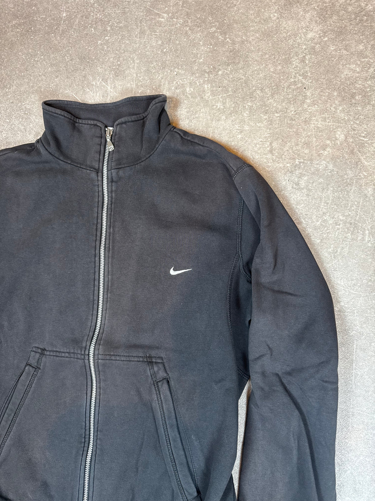 Nike Vintage Y2K Sweatjacke Gr. L Schwarz Full Zip Track Jacket Swoosh