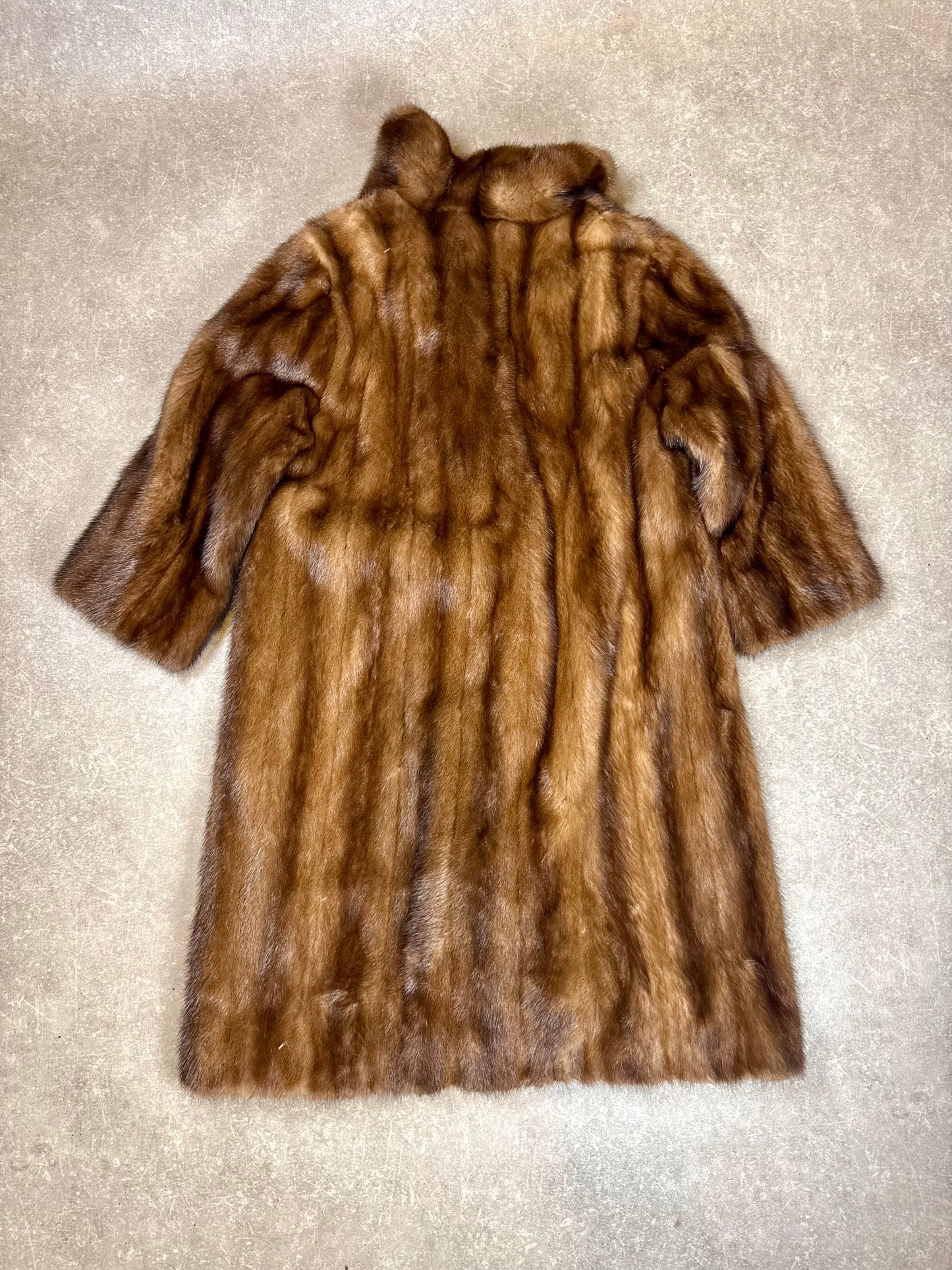 Edler Nerz Pelzmantel Damen Gr. XL 42/44 Braun Echtpelz Vintage Lang Mantel