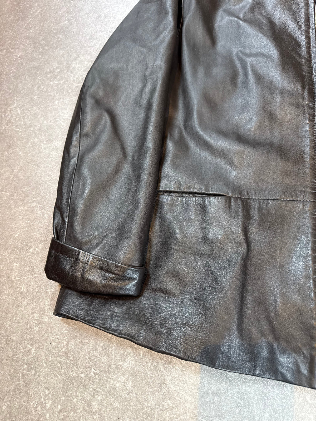 Elegante Lederjacke Herren XL 54 Braun Echtleder Vintage Jacke Übergangsjacke