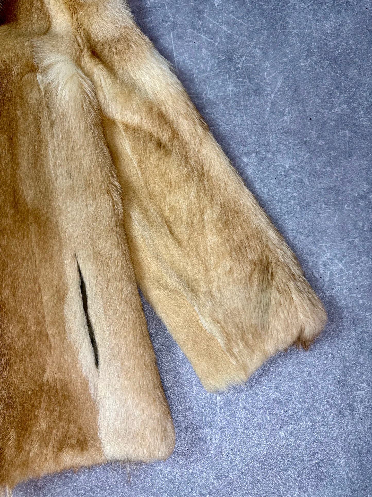 Vintage Rotfuchs Pelzjacke Echtpelz Damen Natur Braun Fox Fur Jacket Gr. S/M