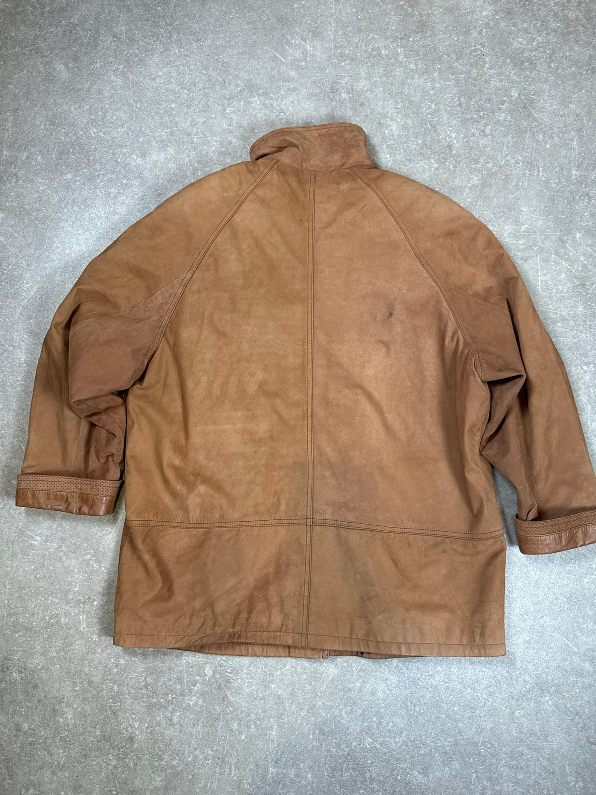 Vintage R&G Leather Active Damen Ledermantel Nubukleder Braun Gr. 46