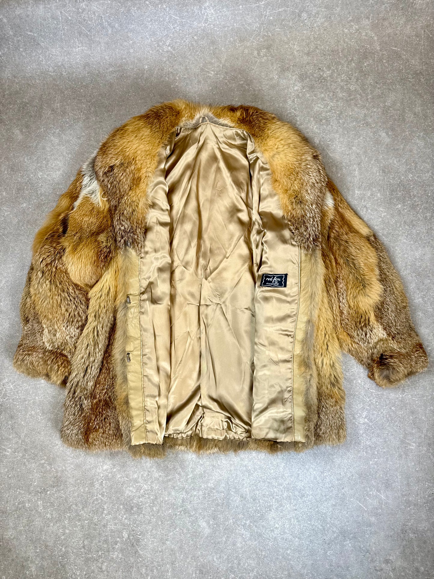Vintage Rotfuchs Pelzmantel Red Fox Exclusive Echtfell Damen Gr. XL 44/46 Fuchs