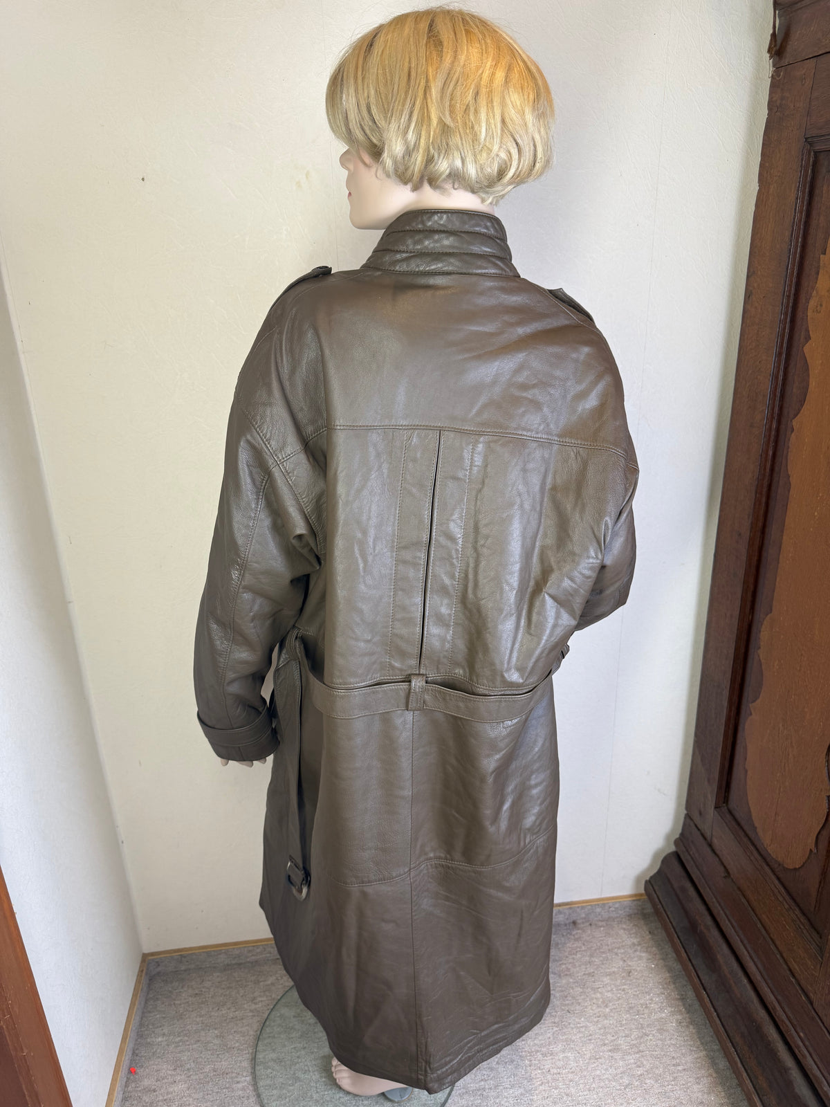 Vintage Herren Ledermantel Braun – GS Herrenmoden Echtleder 70er 80er