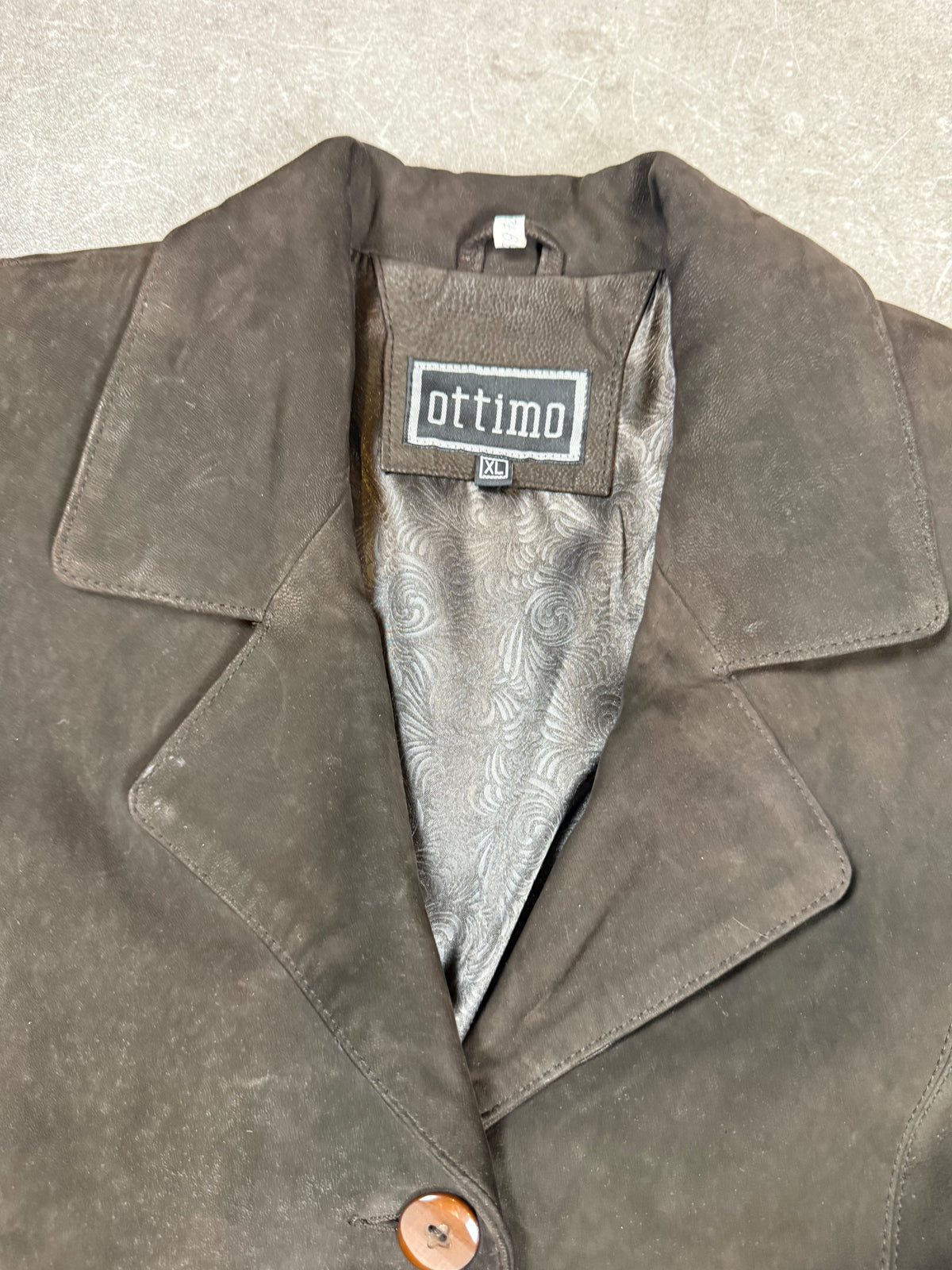 Ottimo Damen Lederblazer XL – Echtes Lammleder Braun Vintage