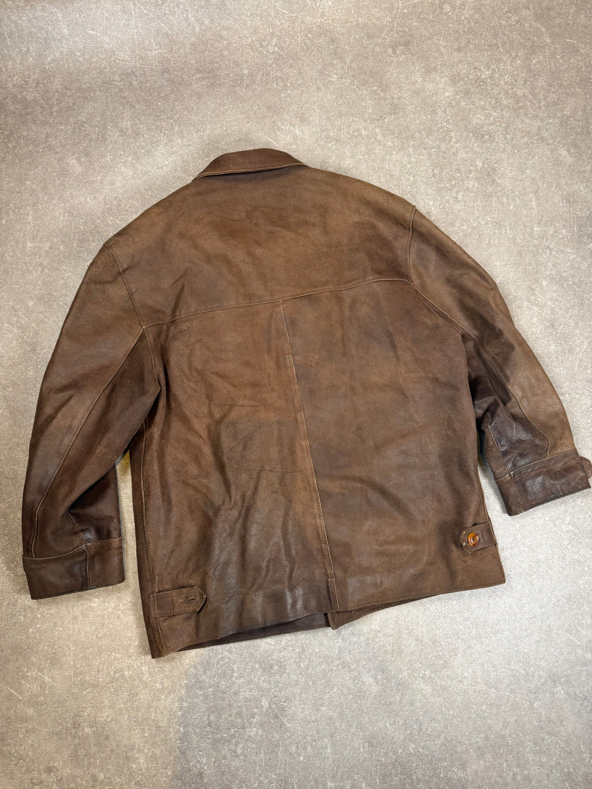 Vintage Globe Trotter Lederjacke Braun Oversize Herren Echtleder